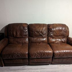 Brown Pull Out Leather Couches 