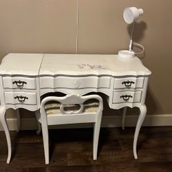 Desk, Chair, Lamp