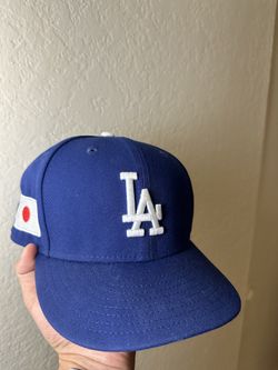 LA Dodgers Royal Japan Flag New Era Fitted Cap 7 5/8