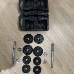 Adjustable Dumbbell Set, 38 Pounds