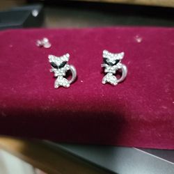 Stainless Steel kitty Earrings 