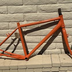 Giant Aluminum Touring/Gravel Bicycle Frame Set 56cm Orange Powdercoated
