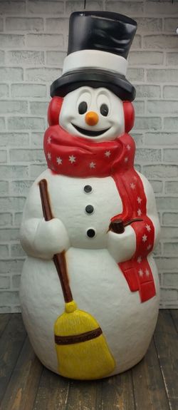 Empire 42" Blow Mold Frosty The Snow Man with Broom & Pipe Christmas Blow Mold