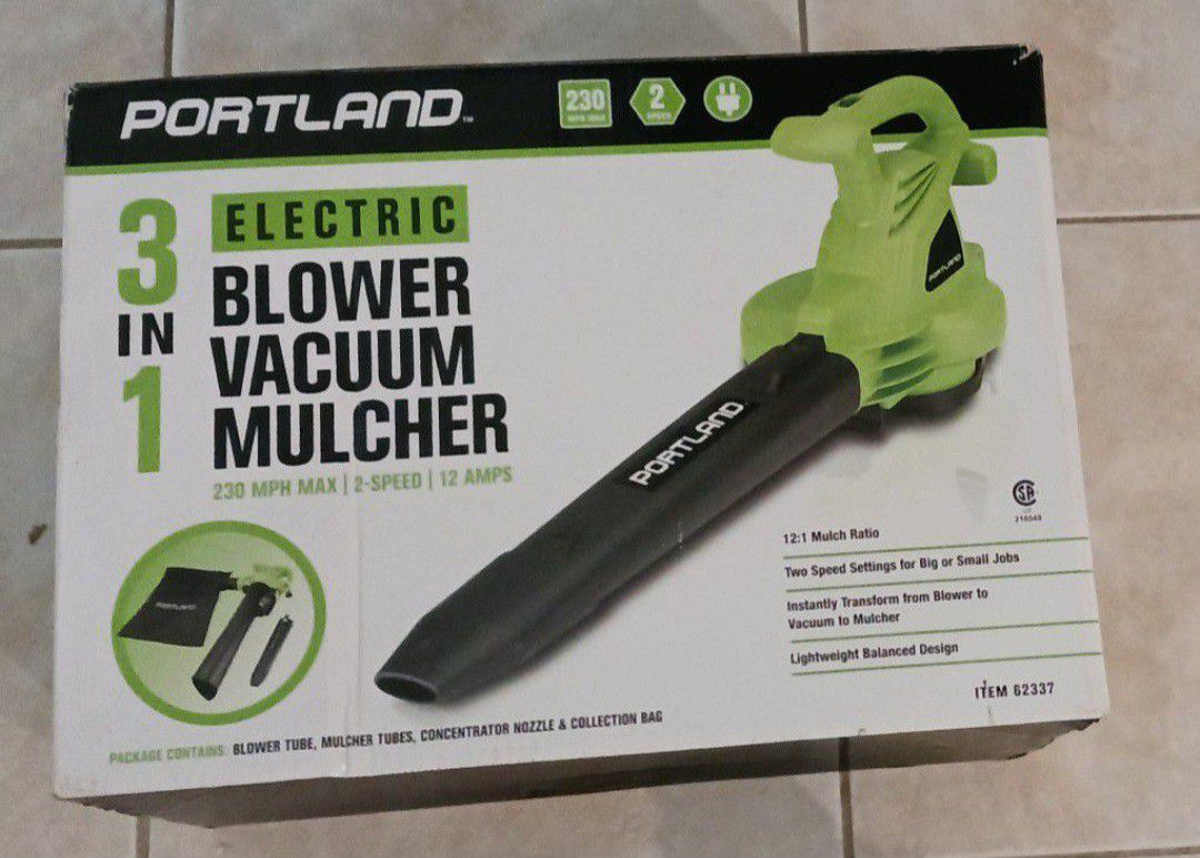 Portland Leaf Blower Vacuum Mulcher Barely Used In The Box