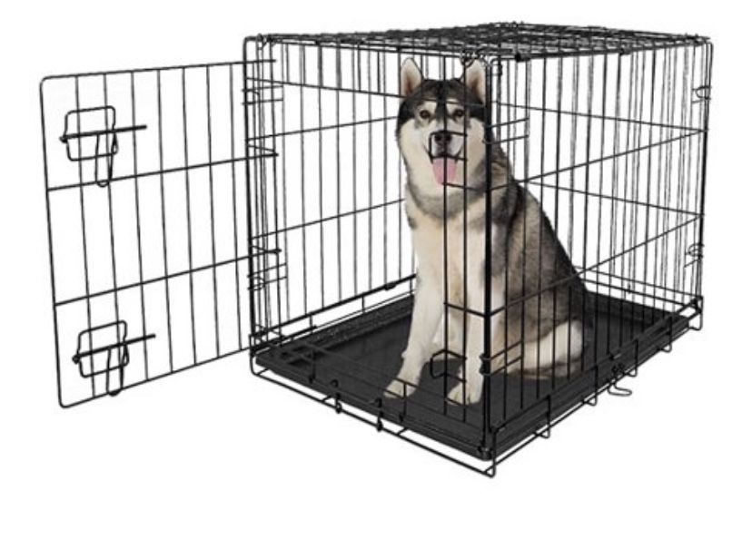 Vibrant Life Single-Door Folding Dog Crate with Divider, 42"