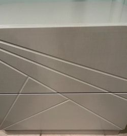 Light Gray Lacquer Nightstands (Set of 2)
