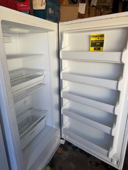 White Upright Freezer with Wire Shelves