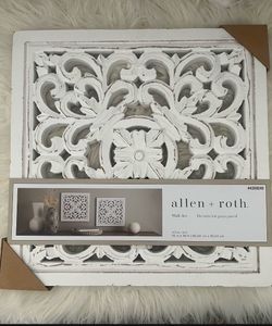 Allen + Roth White Carved Wall Art 16x16
