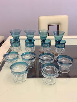 Blue glass set