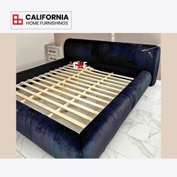 Modern Upholstered Platform Queen Bed / Brand New in Box
