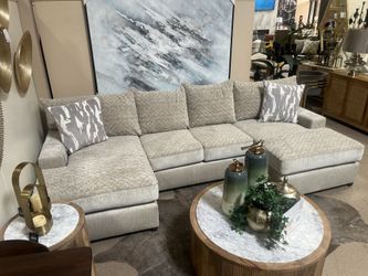 New Design!! Reversible Two Tone Double Chaise Custom Sectional! More then 100 colors to choose!