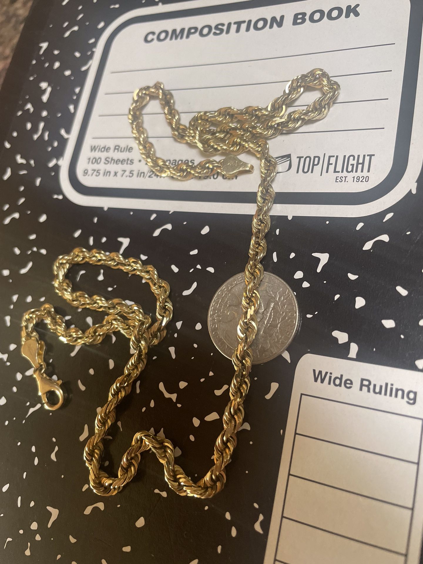 10k Solid Rope Chain