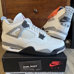 New* 2025 Nike Air JORDAN 4 Retro "White Cement" MENS Size 10 12 US - OG All DS