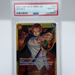2024 ONE PIECE PRB01-PREMIUM BOOSTER #120 SHANKS PSA 10 ENGLISH