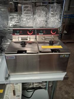 Winco Dual Tank Commercial Electric Countertop Fryer