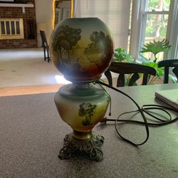 Antique Gone With The Wind Double Globe Lamp