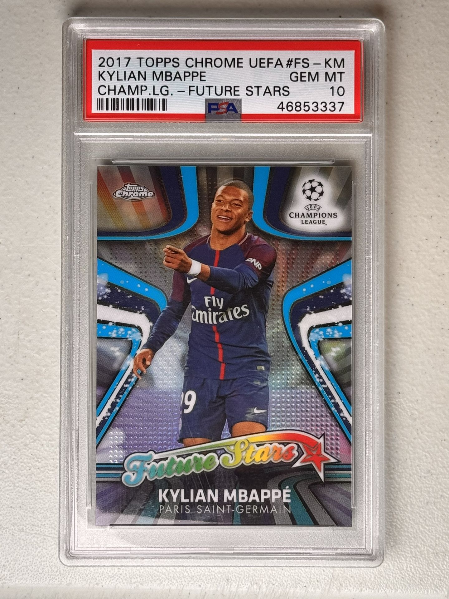 2017 Topps Chrome UEFA Kylian Mbappe Future Stars PSA 10