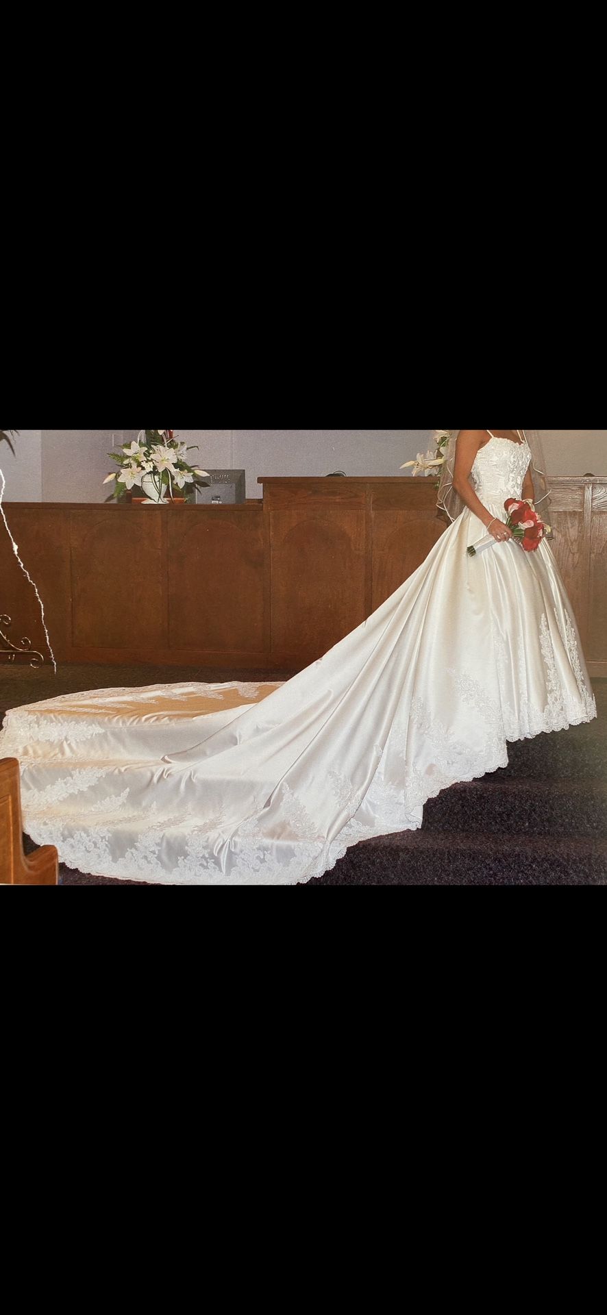 Designer Gown with Diamond Shimmer Veil