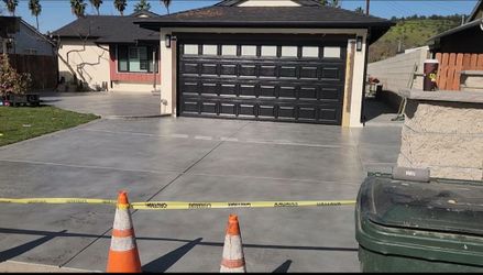 Stained concrete , epoxy garage