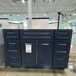 navy blue bathroom vanity 48'' (drawers left & right)