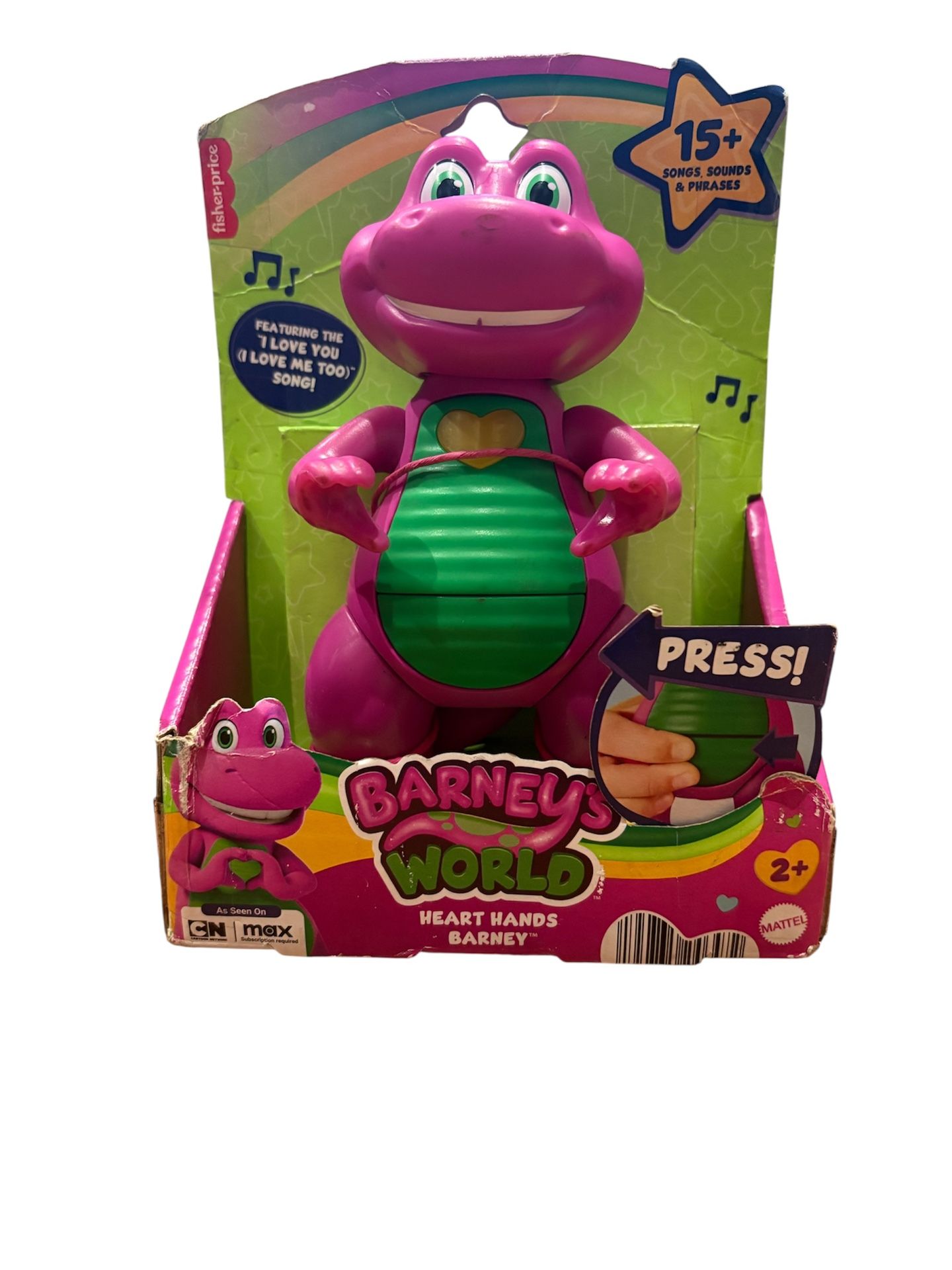 BARNEY'S WORLD Heart Hands Barney 6" Figure Music & Lights 2025 Childhood unlock