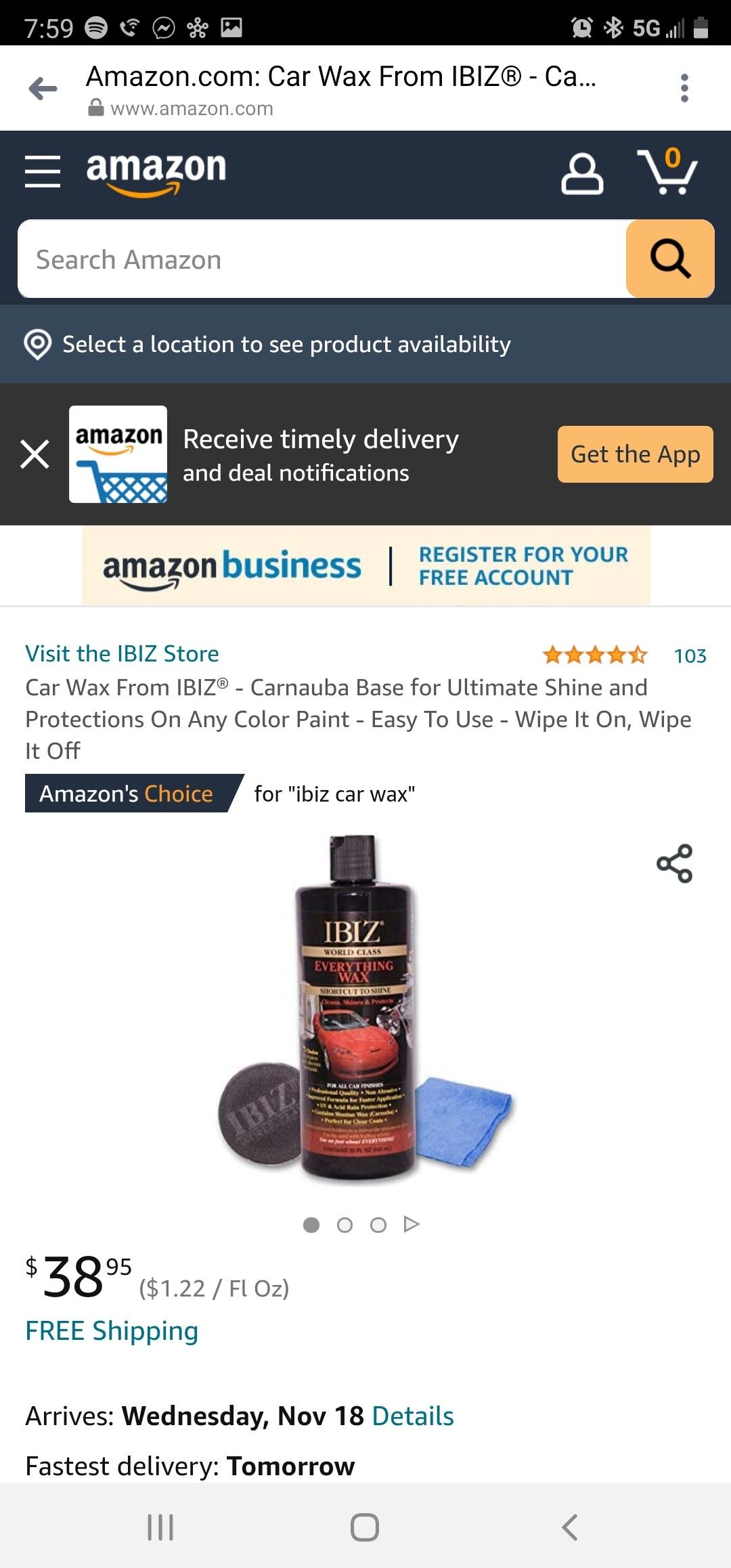 Car Wax From IBIZĀ® - Carnauba Base for Ultimate Shine and Protections On Any Color Paint - Easy To Use - Wipe It On, Wipe It Off