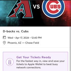 Cubs Vs Dbacks Tickets For Tomorrow 