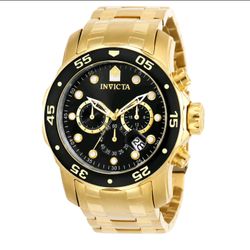 Invicta Pro Diver Scuba Chronograph 0072 Black Dial Two Tone 48mm  NEW