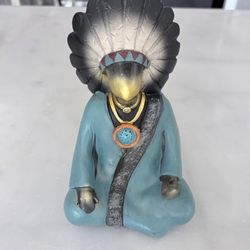 Small Blue Native American Statue/ Sculpture