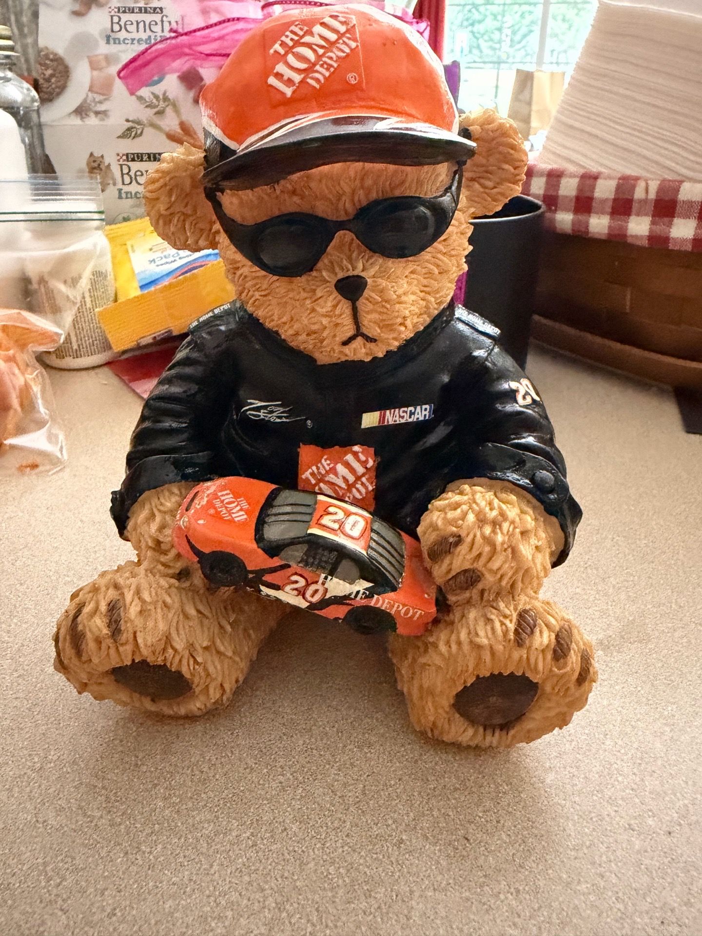 Vintage Tony Stewart Home Depot bear bank.