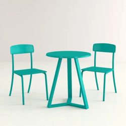 Turquoise Bistro Table & Chairs