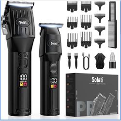 Cordless Hair Clippers for Men Professional Beard Trimmers with LCD Display Electric Rechargeable Shaver Zero Gapped T