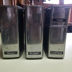 VINTAGE LINCOLN BEAUTYWARE KITCHEN CANISTERS
