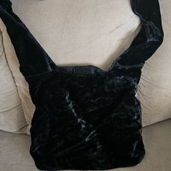Black Velvet Shoulder Bag 