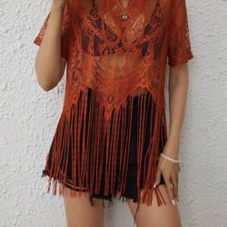 Lace Fringe Top (one Size Fits All)