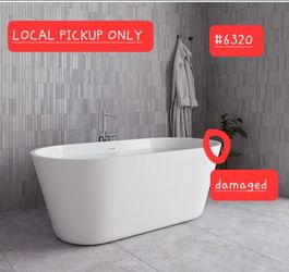 ➿️ 59"x30" Acrylic Freestanding Soaking Bathtub Glossy White #6320