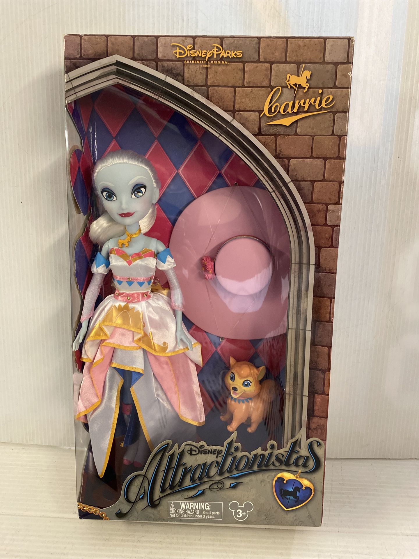 Disney Parks Attractionistas 12" Fashion Doll Carrie & Dog Carousel NEW!