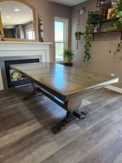 Solid wood dining table