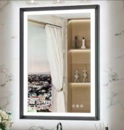 24 in. W x 36 in. H Rectangular Aluminum Framed with 3 Colors Dimmable LED Anti-Fog Wall Mount Bathroom Vanity Mirror