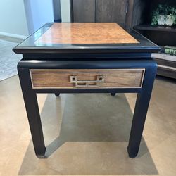 Black & Burlwood End table by Century Furniture 