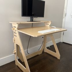 Work from Home Desks Sitting Desk - Birchwood Ply - Like New!