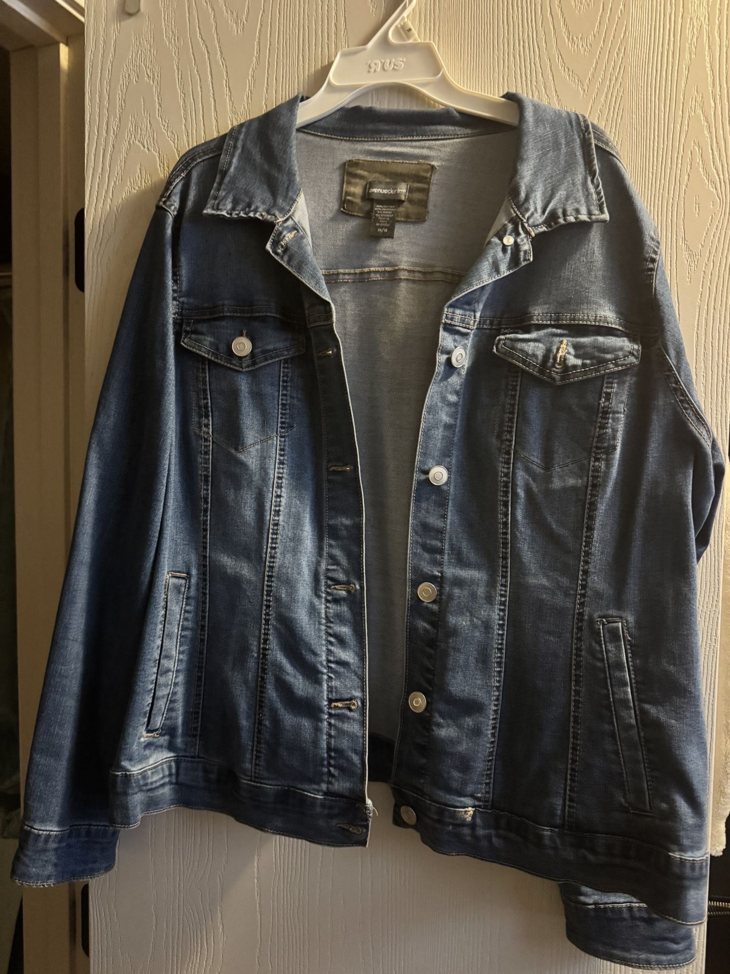 Denim Jacket With Camouflage Collar