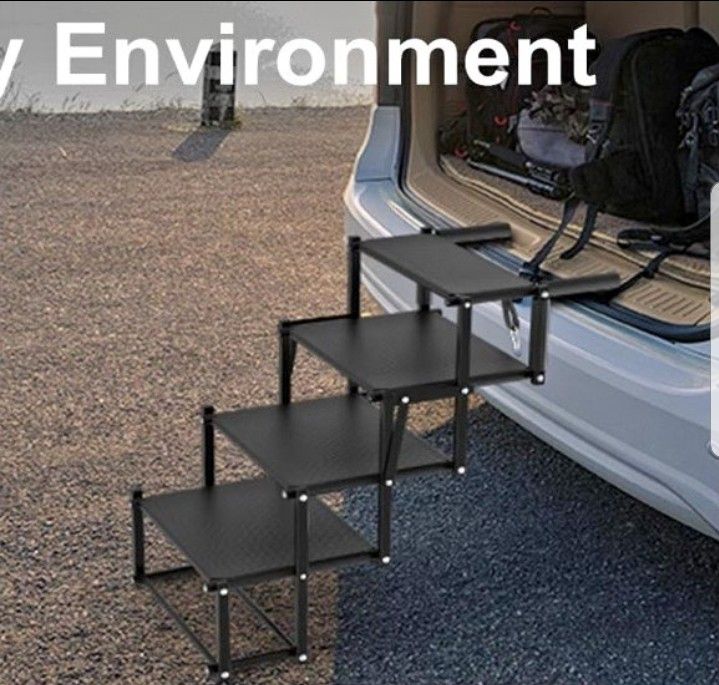 Foldable pet stairs, 4 steps, Max weight 250 lbs