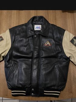 Disney 50th Anniversary Leather Bomber Letterman Jacket