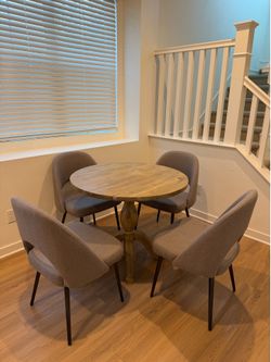 Table and modern dining chairs