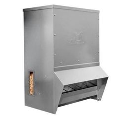RentACoop Metal Trough Feeder with Lid & Rain Cover – Galvanized Steel – Side View Window