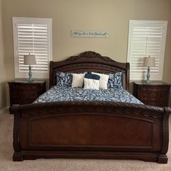 Bedroom Set- California King Bed frame/nightstands