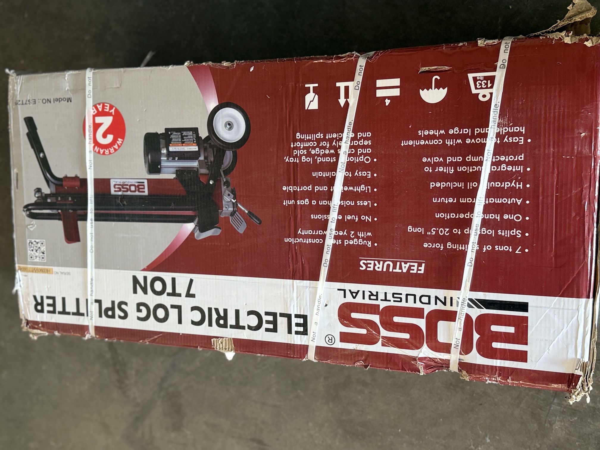 Boss Industrial Single Handed Operation 7-Ton 15-Amp Electric Log Splitter Item #(contact info removed) | Model #ES7T20