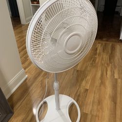 Lasko 16" Oscillating 3-Speed Pedestal Fan with Adjustable Height, 47" H, White, S16200