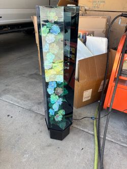 Tall Lighted Floral Art Tower Display